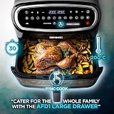 Duronic AF34 BK Hot Air Fryer 3-Drawer XXL 10L 2x5L Dual Zone view 3