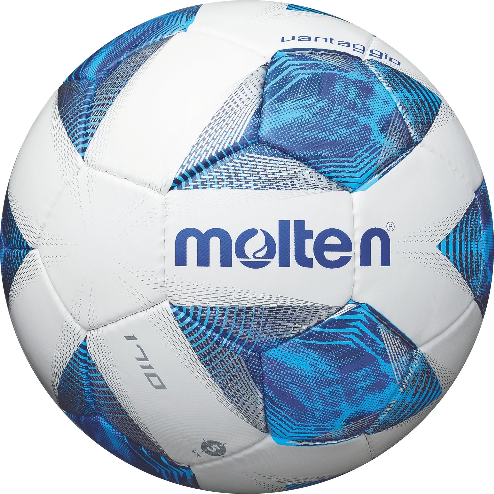 Molten 1710 Vantaggio Football | Superior Training Practice Ball | Extra Durable PU/PVC Cover For Multi-Surface Play | Size 3 - For Boys and Girls Aged 6 to 9 | Blue, Whie