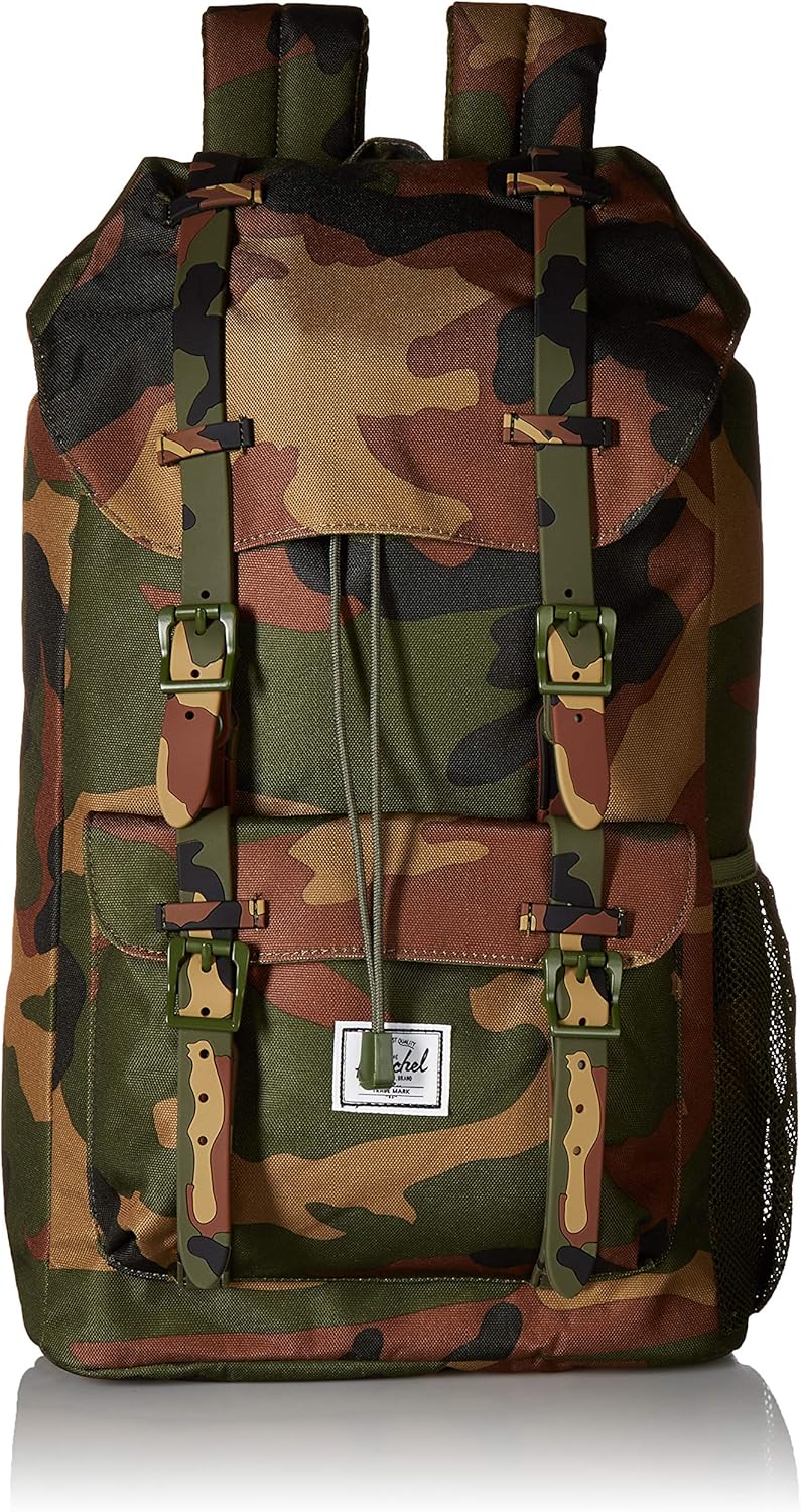 herschel little america black woodland camo