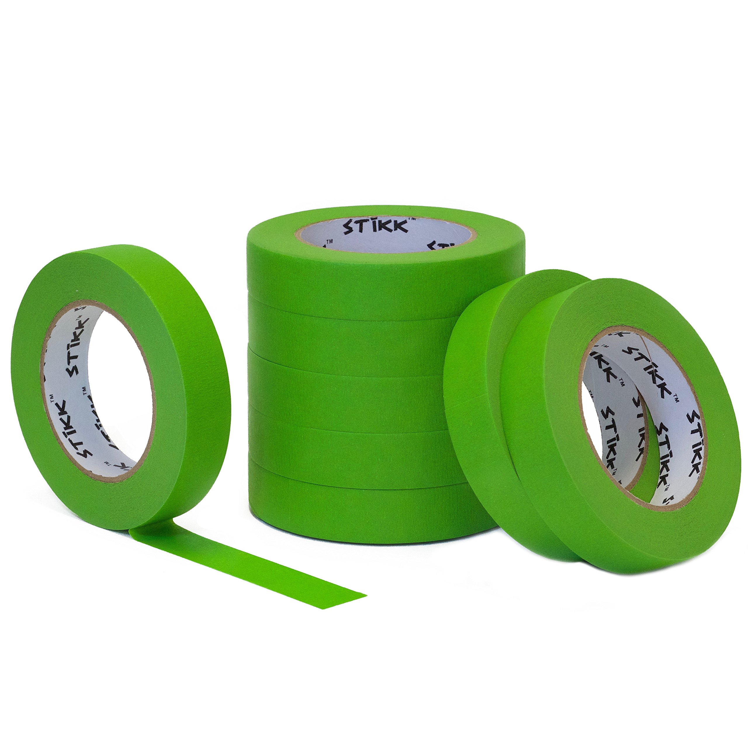 8pk 1" x 60yd STIKK Green Painters Tape 14 Day Clean Release Trim Edge