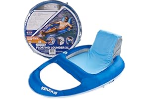 Kelsyus Premium Floating Lounger XL with Fast Inflation, Inflatable Recliner Chair, Lake & Pool Float for Adults with Cup Holder, Amazon Exclusive