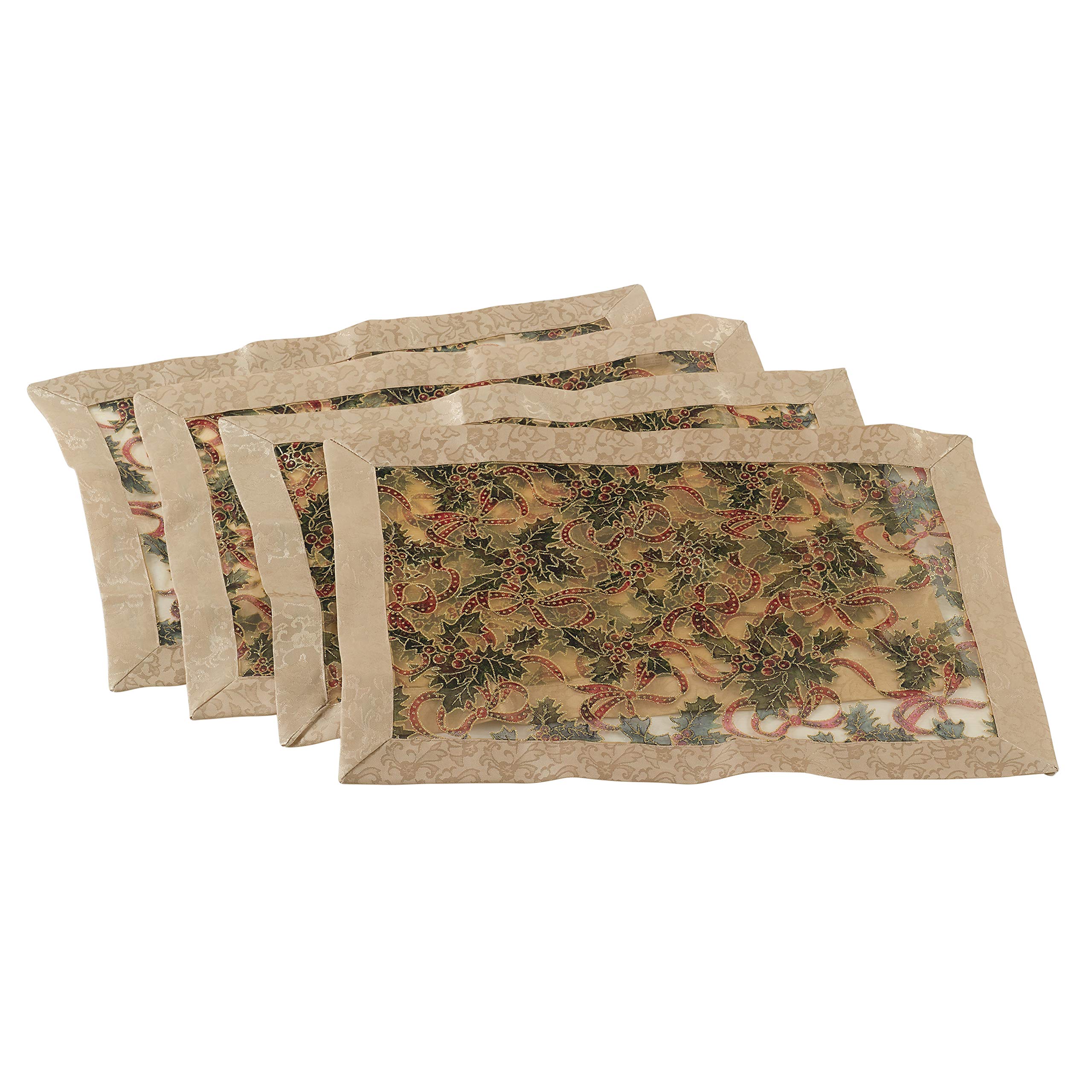 Saro Lifestyle Golden Bows Holiday Home Decor 14 x 20 Inches Gold