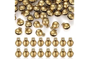 60 Pcs LEIFIDE Vintage Bells for Crafts Brass Bells Christmas Mini Craft Bells Small Tibetan DIY Jewelry Making Charms Pendants for Necklace Bracelet Decor PET Bell Dog Collar Bells Home Door Decor