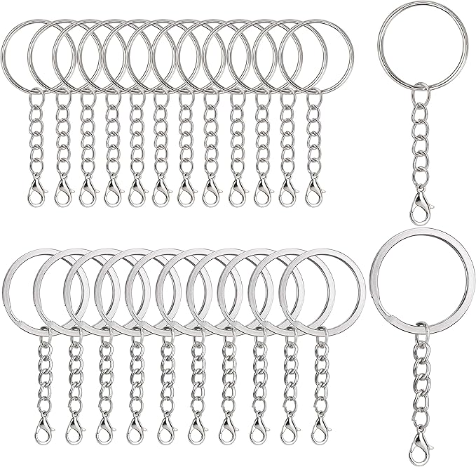 PLAFOPE 8 Stück Herzförmige Schlüsselringe - Metall Clips Mit Federdruck Für DIY & Schmuck