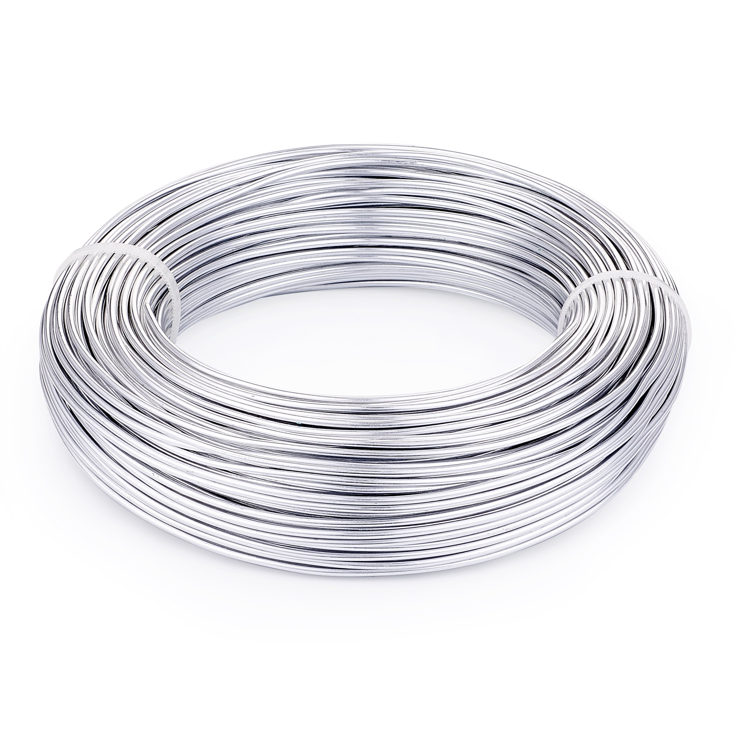 PandaHall 114 Feet Silver Aluminum Wire 2.5mm/10gauge Metal Craft Wire for DIY Manual Arts Jewelry Making (Silver)