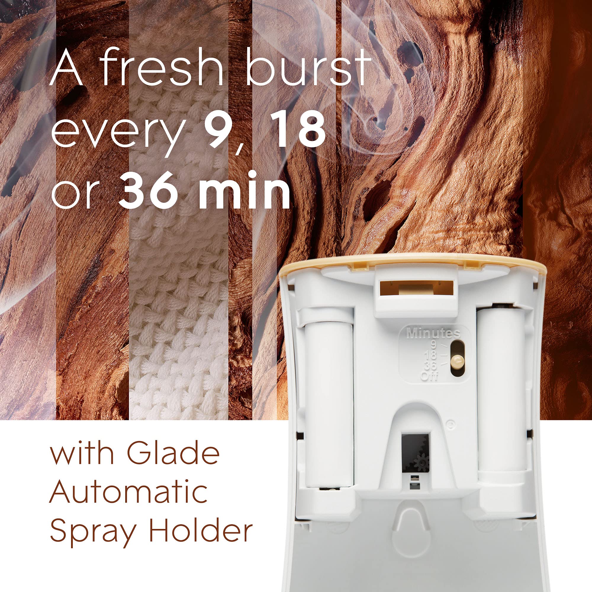 Glade Automatic Spray Refill, Air Freshener for Home and Bathroom, Cashmere Woods, 6.2 Oz