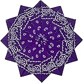 HankieWorld Bandanas 6 pack 12 pack 22 inch Cotton Paisley Kerchiefs for Men and Women