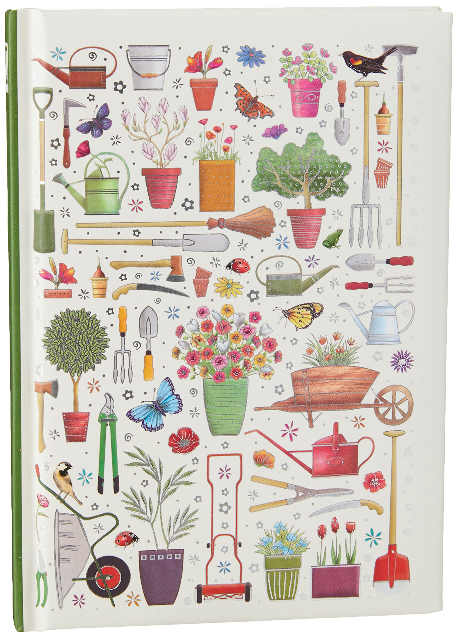 A6 Casebound Notebook - Gardening Design - 120 Pages - Ruled & Silk Ribbon - Size - 148mm x 105mm