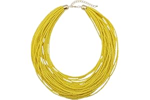 Bocar Multi Layer Chunky Bib Statement Seed Beads Cluster Collar Necklace for Women Gift (NK-10351)