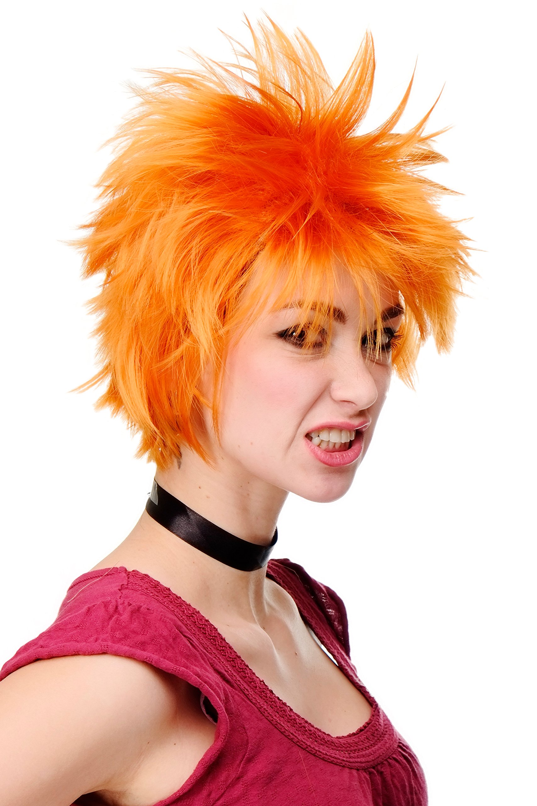 WIG ME UP H9708-1004 Extremely Extravagant Quality Cosplay Wig short spikey punky Orange