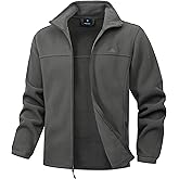 UTWGN Men's Soft Polar Fleece Jacket with Pockets Lightweight Outdoor Recreation Full Zip Coat