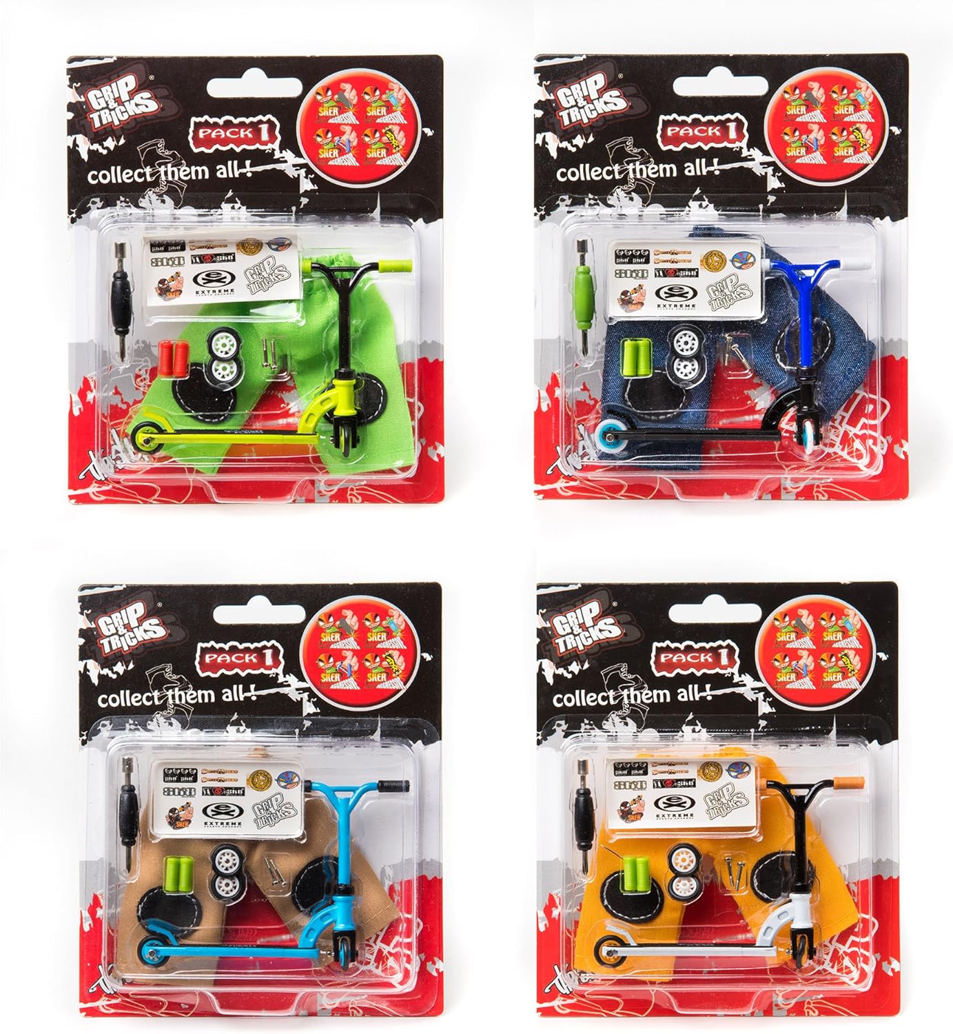 Grip & Tricks Prize of 4 Finger Scooter 4 Mini Scooter Amazon.co