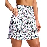 G Gradual 18" Golf Skirts for Women Zipper Pockets Knee Length Skort with Shorts Underneath High Waist Tennis Pickleball
