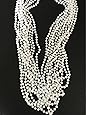 GIFTEXPRESSⓇ 12 PCS White Pearl Bead Necklaces Flapper Beads Party Accessory Party Favor