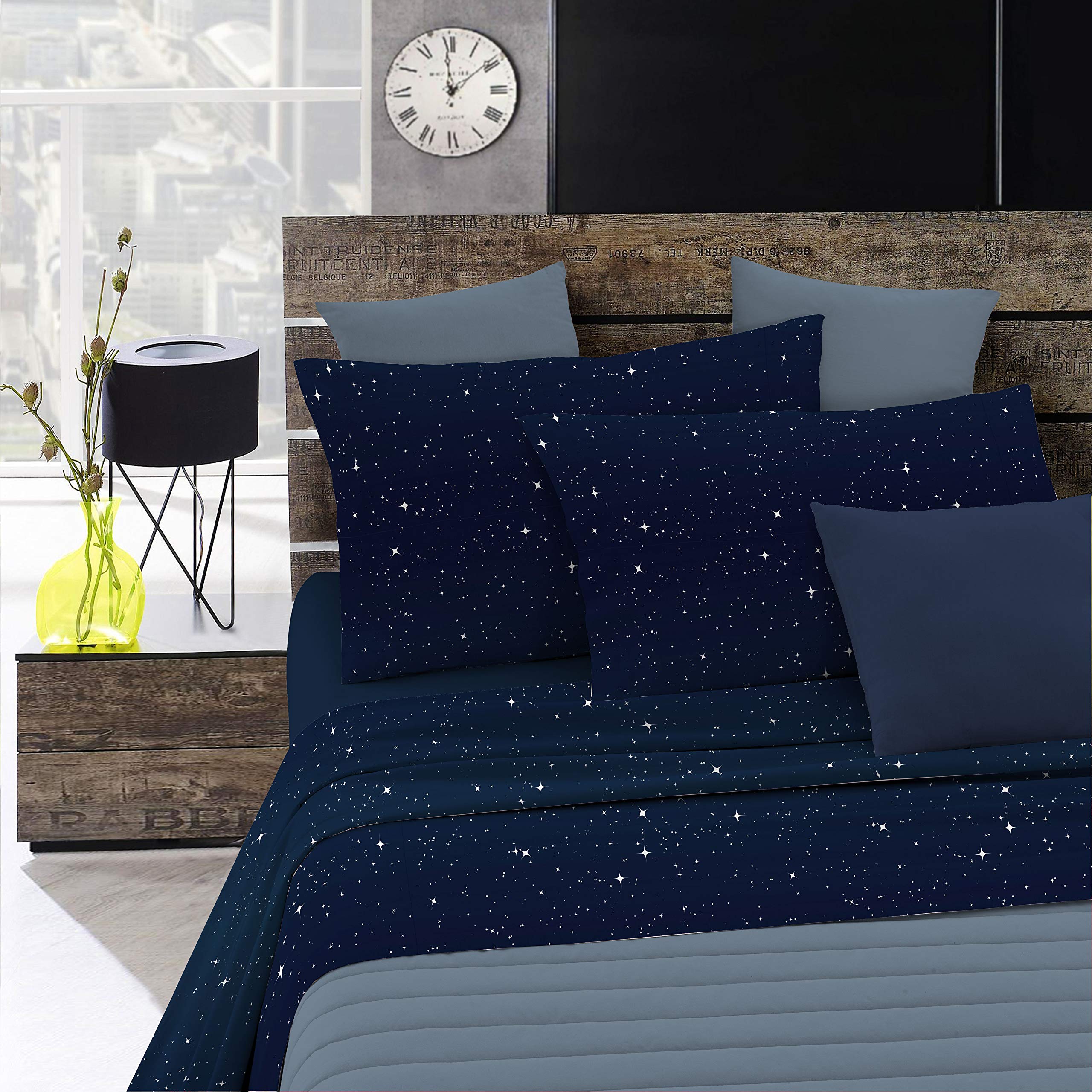 Italian Bed Linen Bed Sheet Set Fashion, Stars, Single