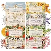 Wavertree & London Assorted Favorites 8 Bars Scented Natural Soap Bars, 7oz Each Moisturizing French Triple Milled Soap Bars Enriched with Shea Butter and Pure Plant Oils | All Body & Bath Soap