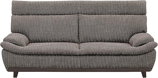 Amazon 大川家具 関家具3人掛けソファ 幅1cm 素材 布 ダークブラウン色 ソファ カウチ オンライン通販