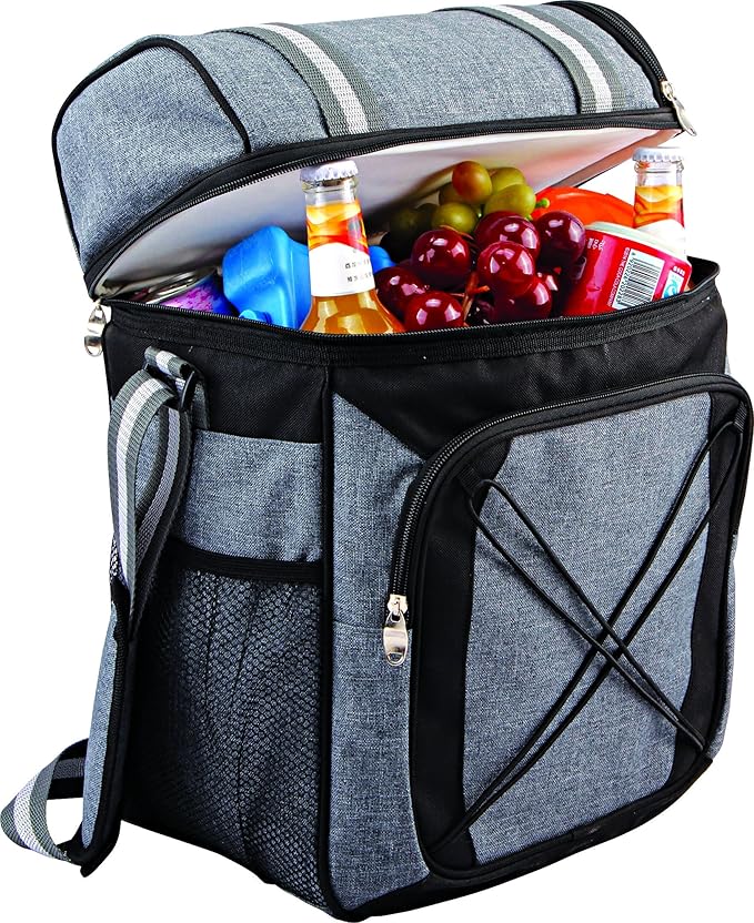 GEEZY Insulated Cooler Bag Camping Picnic Hamper Cool Bag with Large