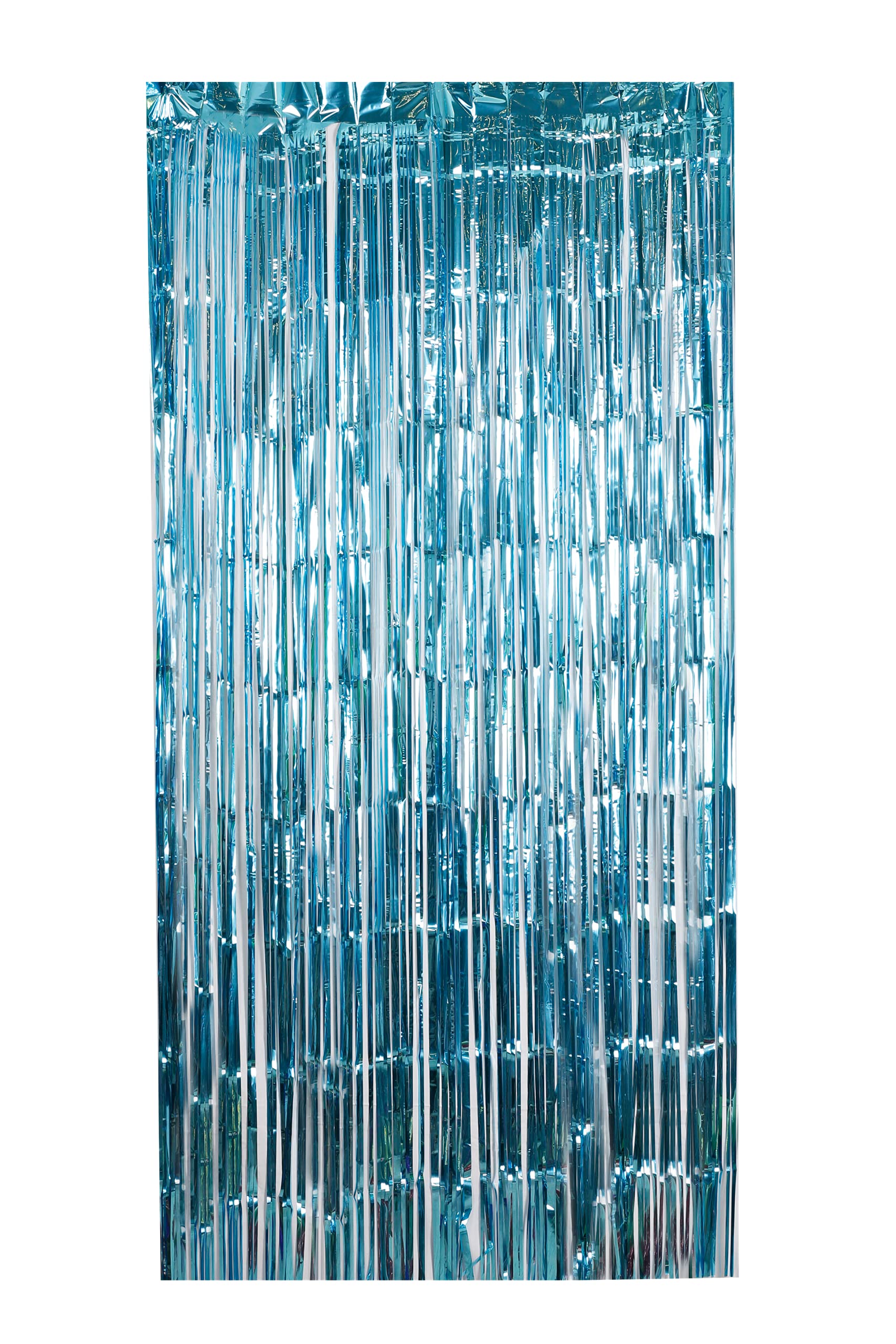 Matissa 1 Piece Tinsel Curtains Blue Party Decorations Foil Fringe Curtains Stich Decoration Birthday door tinsel Backdrop Mama Mia Frozen Decorations baby shower (Peacock Blue, 1m Width x 3m Height)