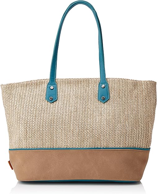David Jones Cm3808, Bolsos totes Mujer, Azul (Peacock Blue), 17x32x36