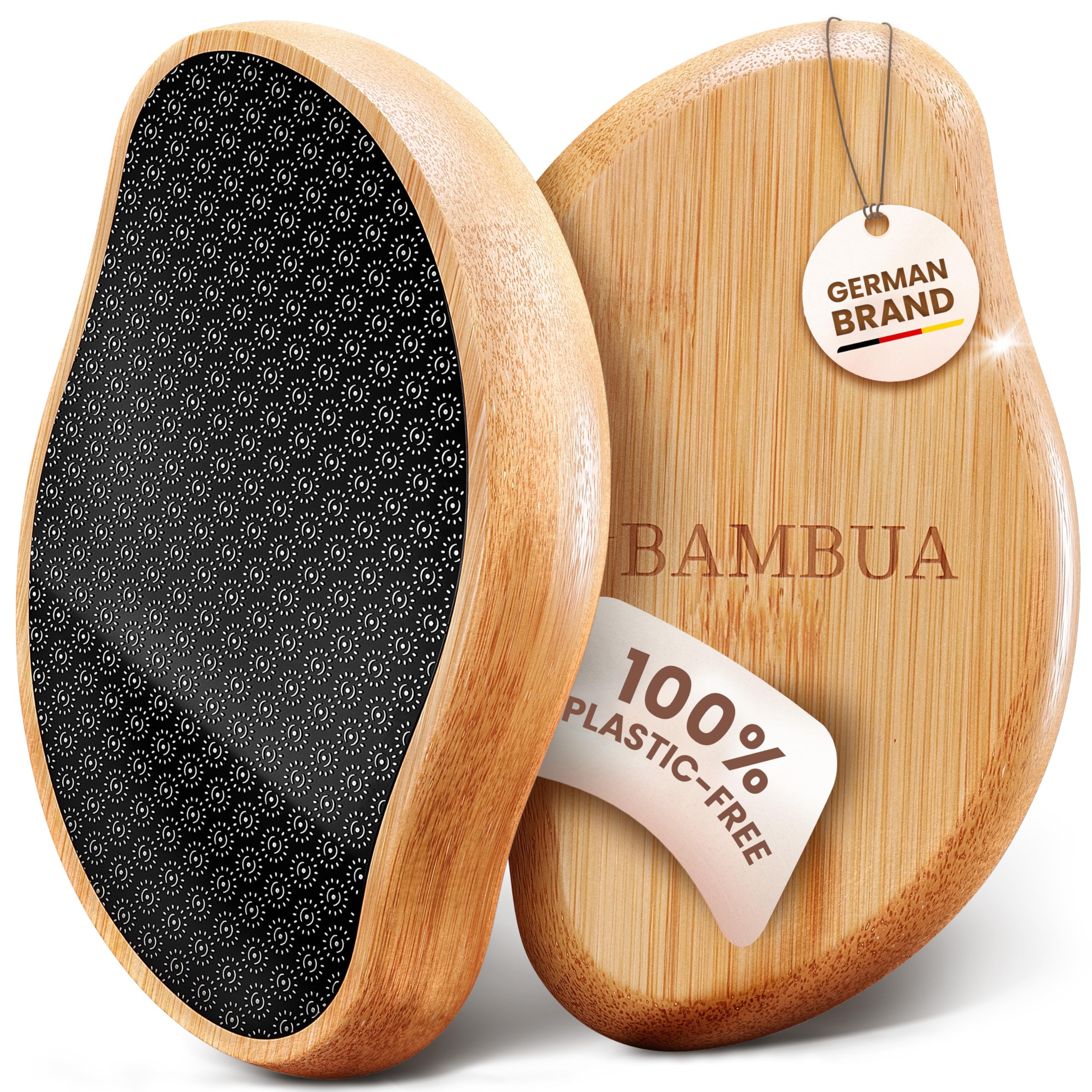 BAMBUA Foot File - (100% Anti-Callus Effect) Pedicure Foot Files for Hard Skin Remover Foot Scrub - Effective Foot Scraper - Callus Remover for Feet - Pumice Stone for Feet - Foot Scrubber (Black)
