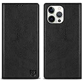 ZZXX for iPhone 15 Pro Max Wallet Case with [RFID Blocking] Card Slot Stand Strong Magnetic Leather Flip Fold Protective Phone Case for iPhone 15 Pro Max Case Wallet(Black-6.7 inch)