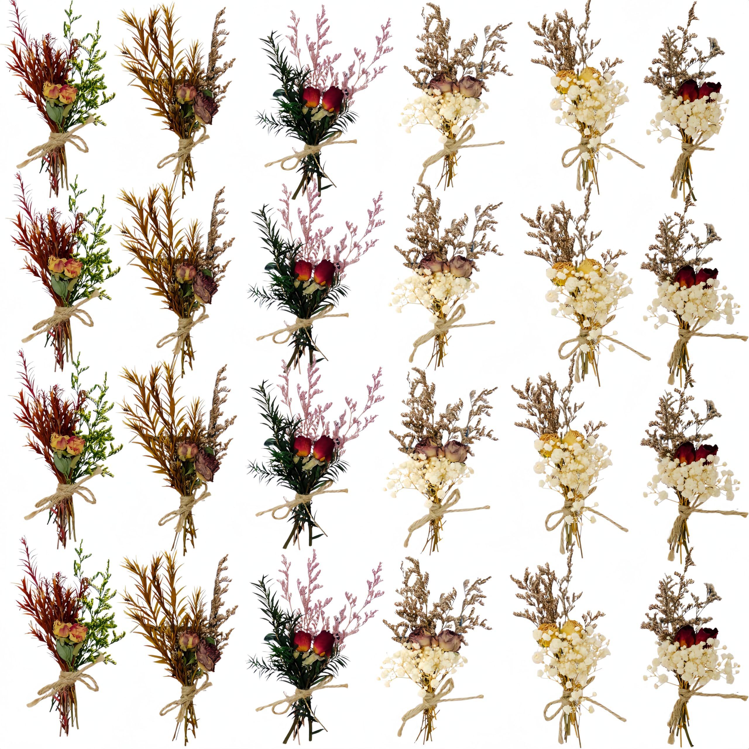Photo 1 of CROISSANT Mini Dried Flower Bouquet 24PCS, Mixed Natural Mini Dried Flowers Bundles,Dried Flower Mixed Bouquet Suitable for Handmade DIY Greeting Card Decoration,Multi-Purpose Craft Flowers