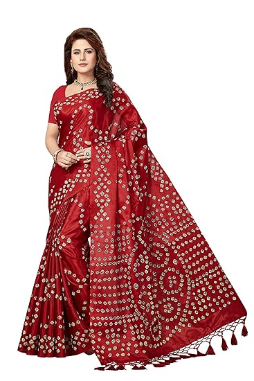 Womens Art Silk Saree with Blouse Piece