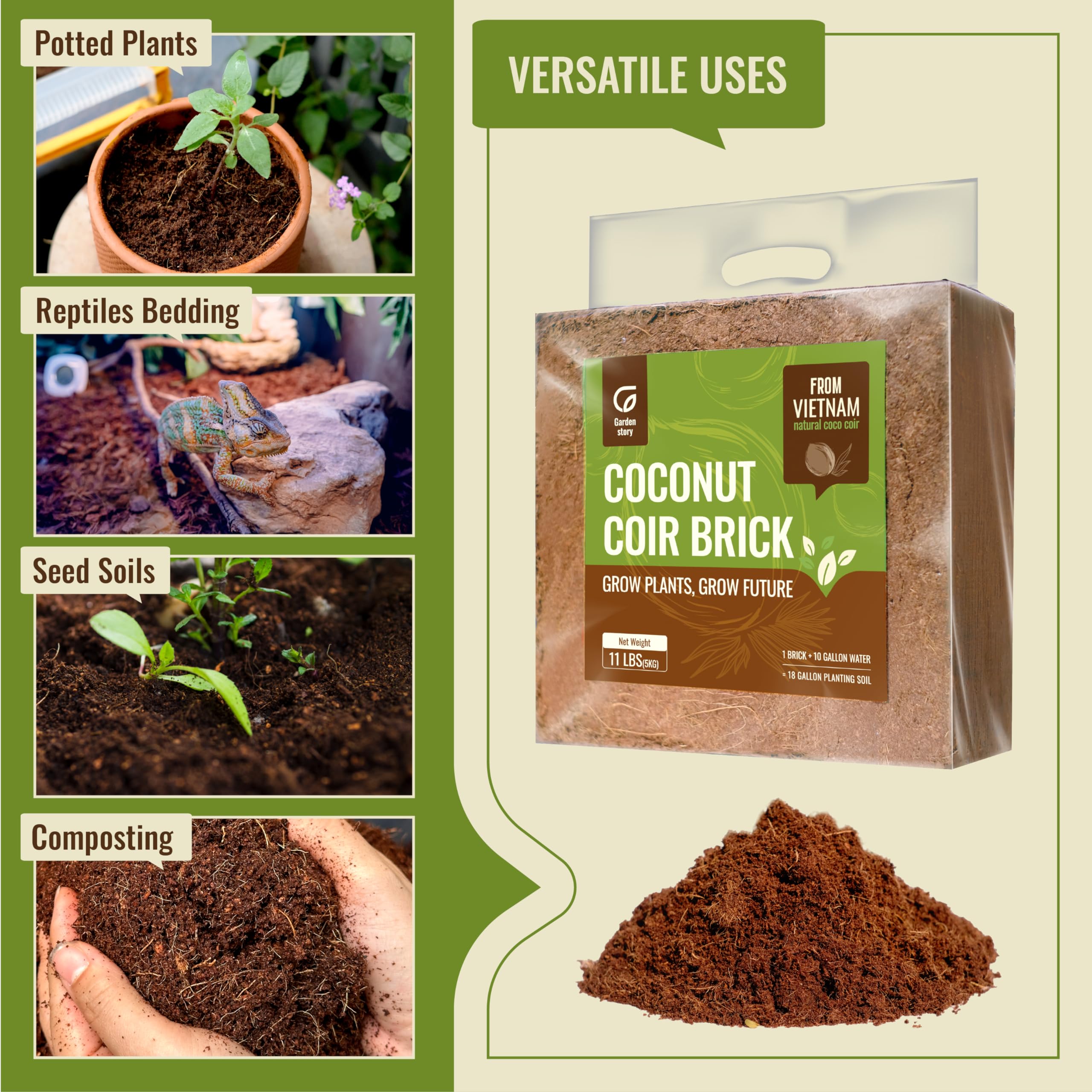 Mua Garden Story 11 Lbs Coco Coir Bricks for Plant, Coco Peat, Low EC ...