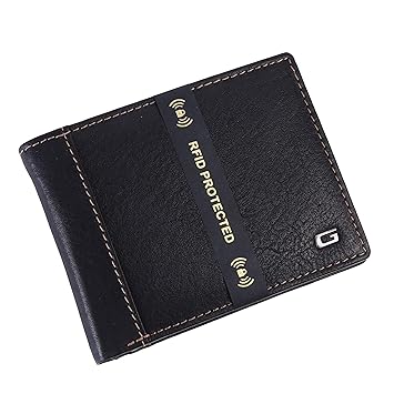 GEAR Classic RFID Blocking Leather Wallet Black Mens Wallet (WLTCLSCLTH001)