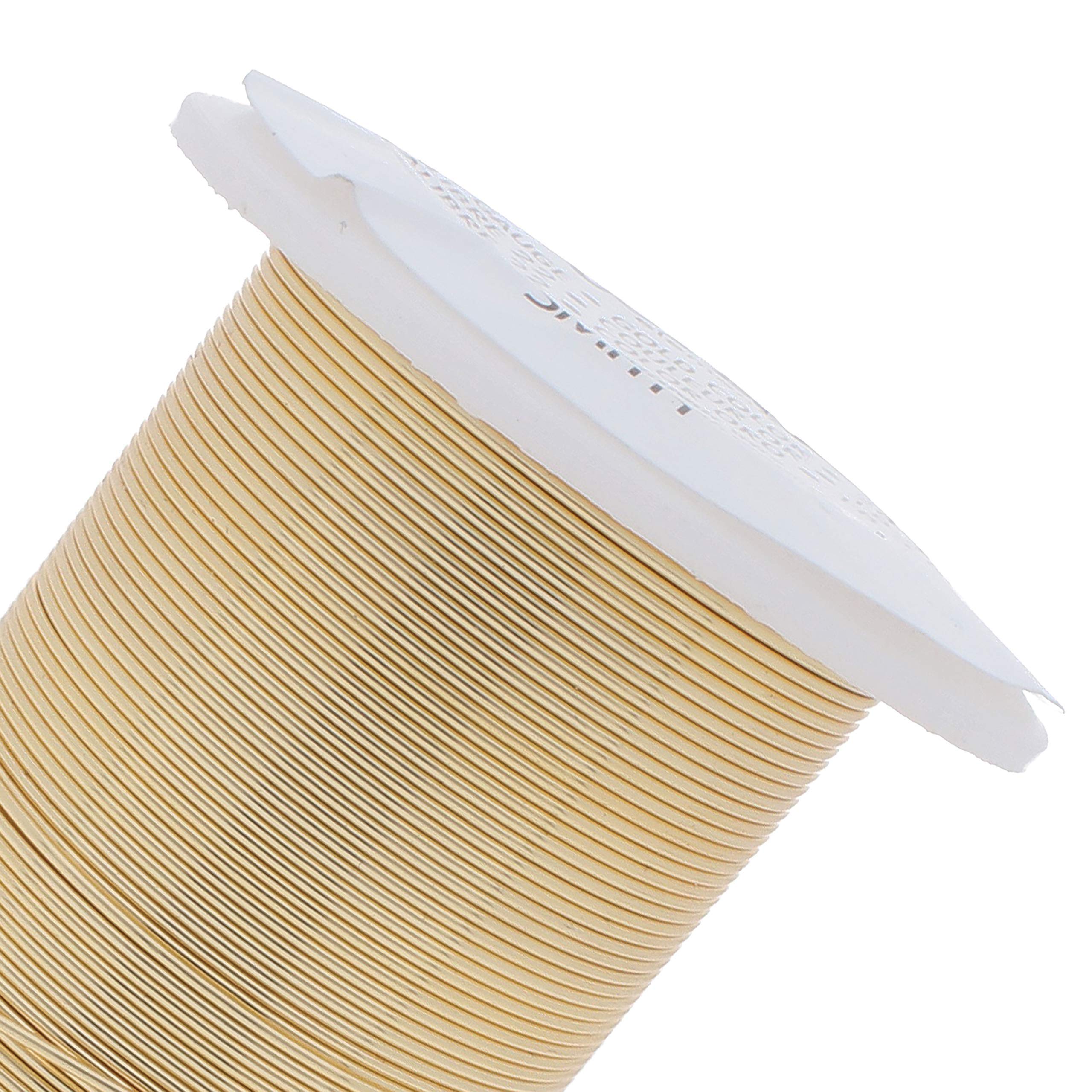 The Beadsmith Wire Elements 20-Gauge Lacquered Tarnish-Resistant Copper Wire for Jewelry Making, 15 Yard, 13.72 Meter Spool (Gold)