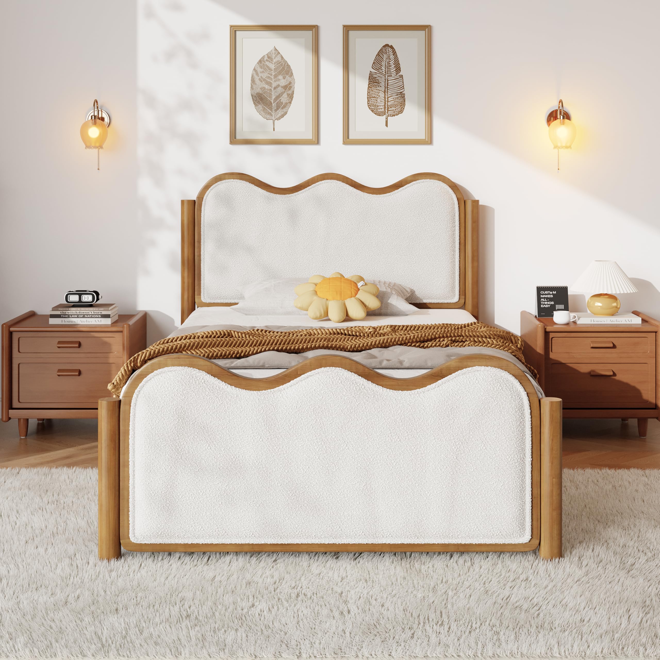 Photo 1 of *************INCOMPLETE ITEM, THIS IS ONLY BOX #2 OUT OF 2***************
Christopher Knight Home Lucia Boucle Upholstered Twin Size Bed Frame with Headboard, Modern Twin Bed Frame and Headboard, Wooden Slats Support, Easy Assembly, No Box Spring Needed, 