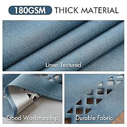 MIULEE Stone Blue Thick Polyester Linen Rectangle