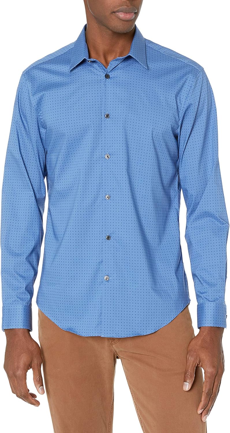 Calvin Klein Men's Dress Shirt Xtreme Slim Fit-Thermal Stretch Print at  Men’s Clothing store