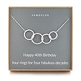 40th Birthday Gifts Women Sterling Silver Four