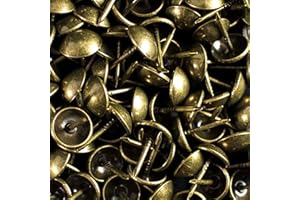 decotacks® 500 PCS Heavy Duty Antique Brass Finish Upholstery Tacks, Sofa Nails, French Natural Thumb Tack,Push Pin, 7/16" Head Dia [Antique Brass, French Natural] DX0511AB500