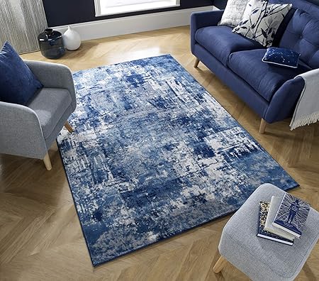 Lordofrugs Wonderlust Trendy Abstract Soft Rug Small To Large Carpet Runner Mat Dark Blue 80 X 150 Cm 2 6 X5 0 Amazon Co Uk Kitchen Home