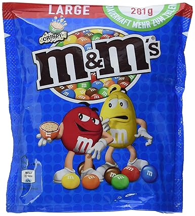 M&M´S Crispy / Knuspriger Cerealienkern in Milchschokolade / Großer Beutel zum Teilen für den dauerhaften Knabberspaß / 5er P