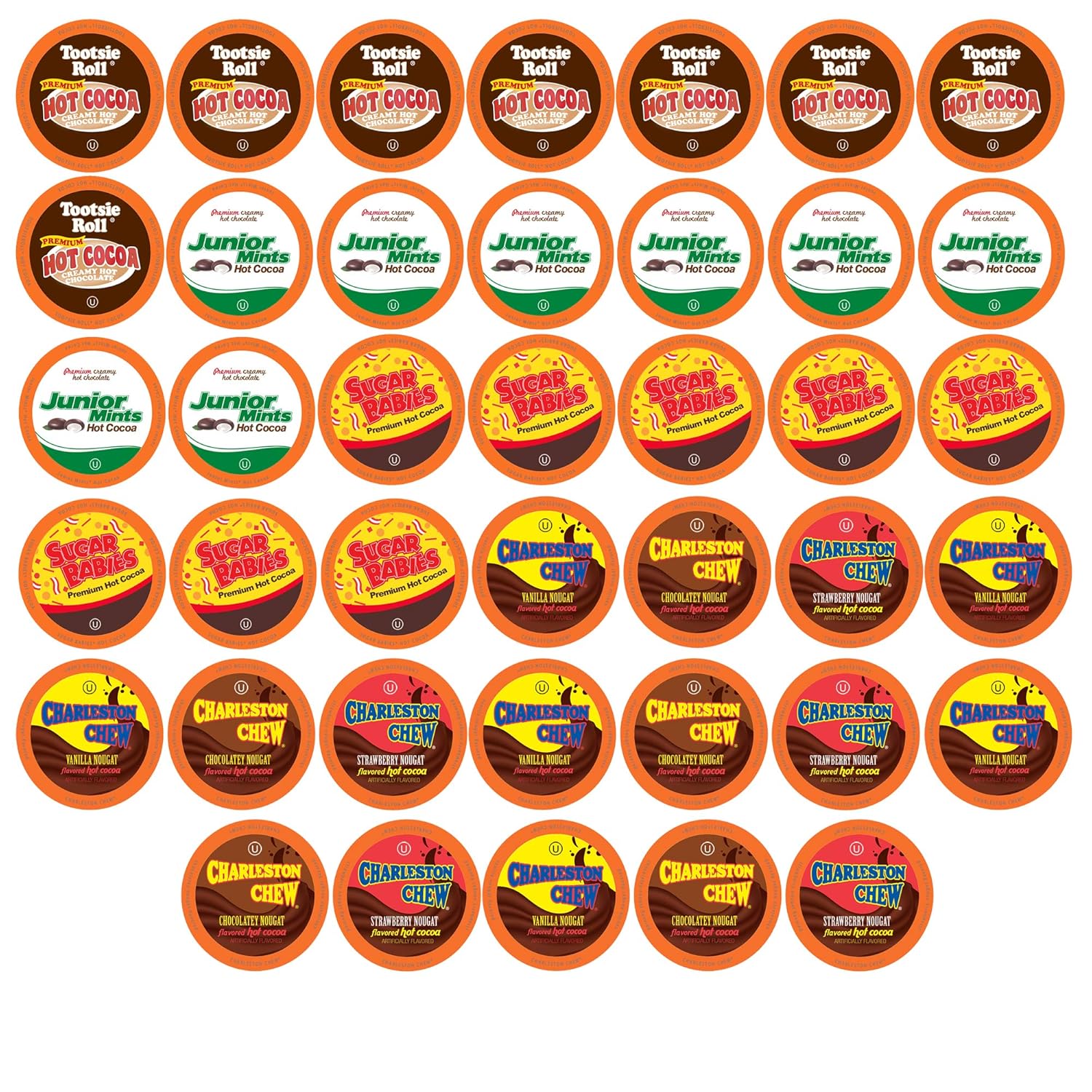 Tootsie Roll Candy Flavored Cocoa Hot Chocolate Pods Variety Sampler Pack, Compatible With 2.0 Keurig Brewers, 40 Count