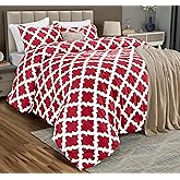 King Comforter Set 3 Piece Red by Utopia Bedding, Printed Comforters King Size, Bedding Comforters Sets, Down Alternative Soft Bed Set, 1 Comforter (90 x 102 inches) 2 Pillow Shams (20 x 36 inches)