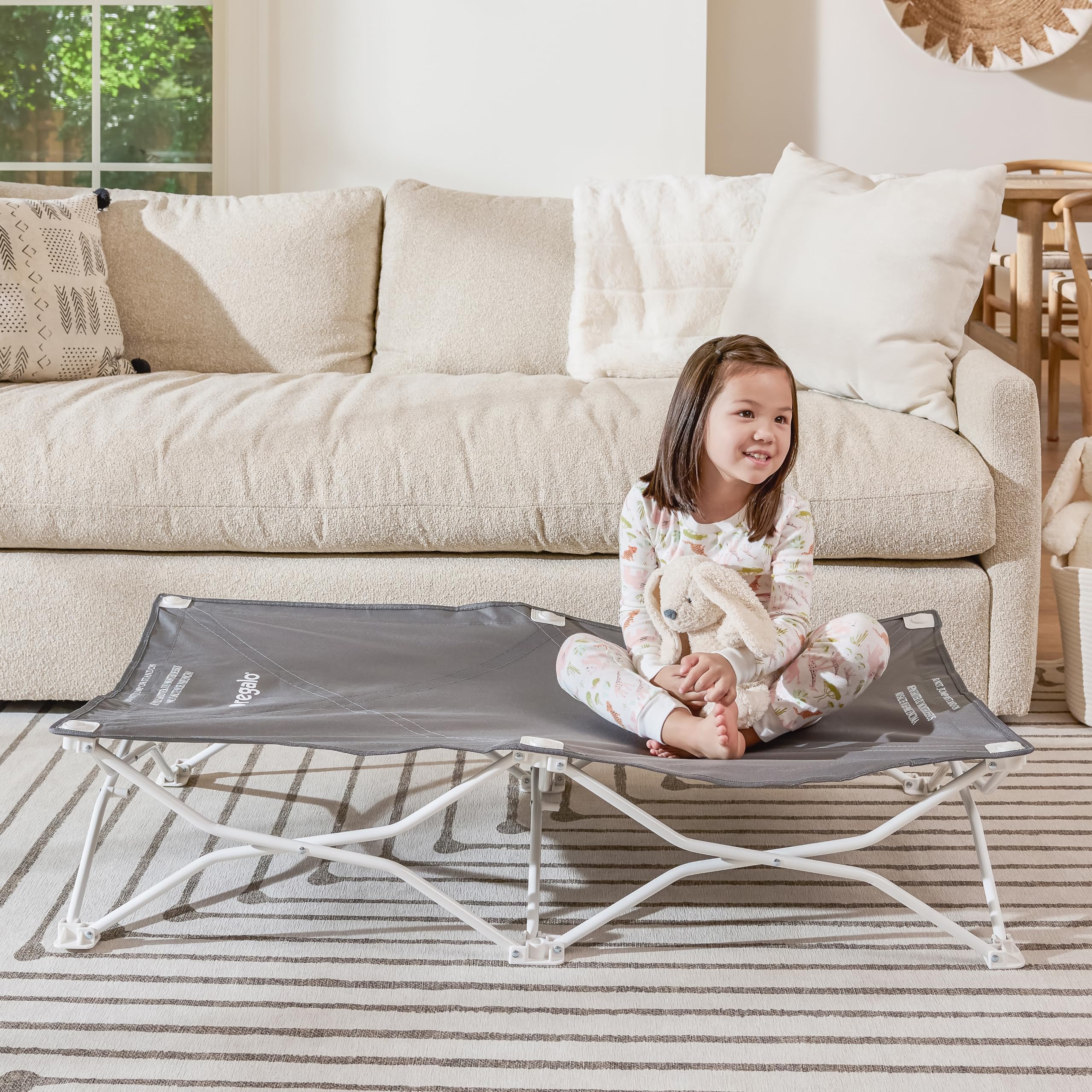 Photo 1 of Regalo Portable My Cot®, Award Winning Brand, Toddler Cot, Gray, 48" Long, 24.5" Wide, Toddler Bed