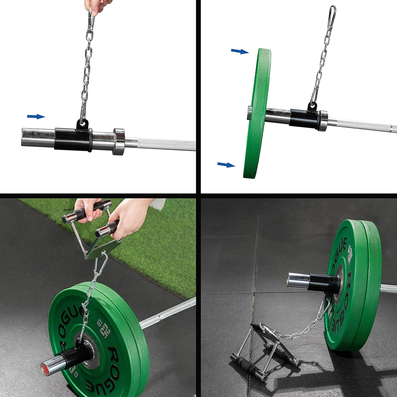 T-bar Row Platform Landmine Attachment with Chain- Fit 2" Olympic Bar - Use with Cable Machine Attachment Hand : Sports & Outdoors