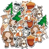 44 Pcs Woodland Animal Stickers Forest Theme Party Decorations for Baby Shower, Birthday Kids Scrapbooking and DIY Crafts