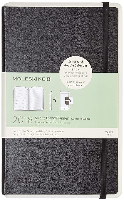 Moleskine Smart Planner, Wochenkalender 2018 - verwendbar mit Smart Writing Set, Google Kalender, iCal, Outlook Kalender, Mol