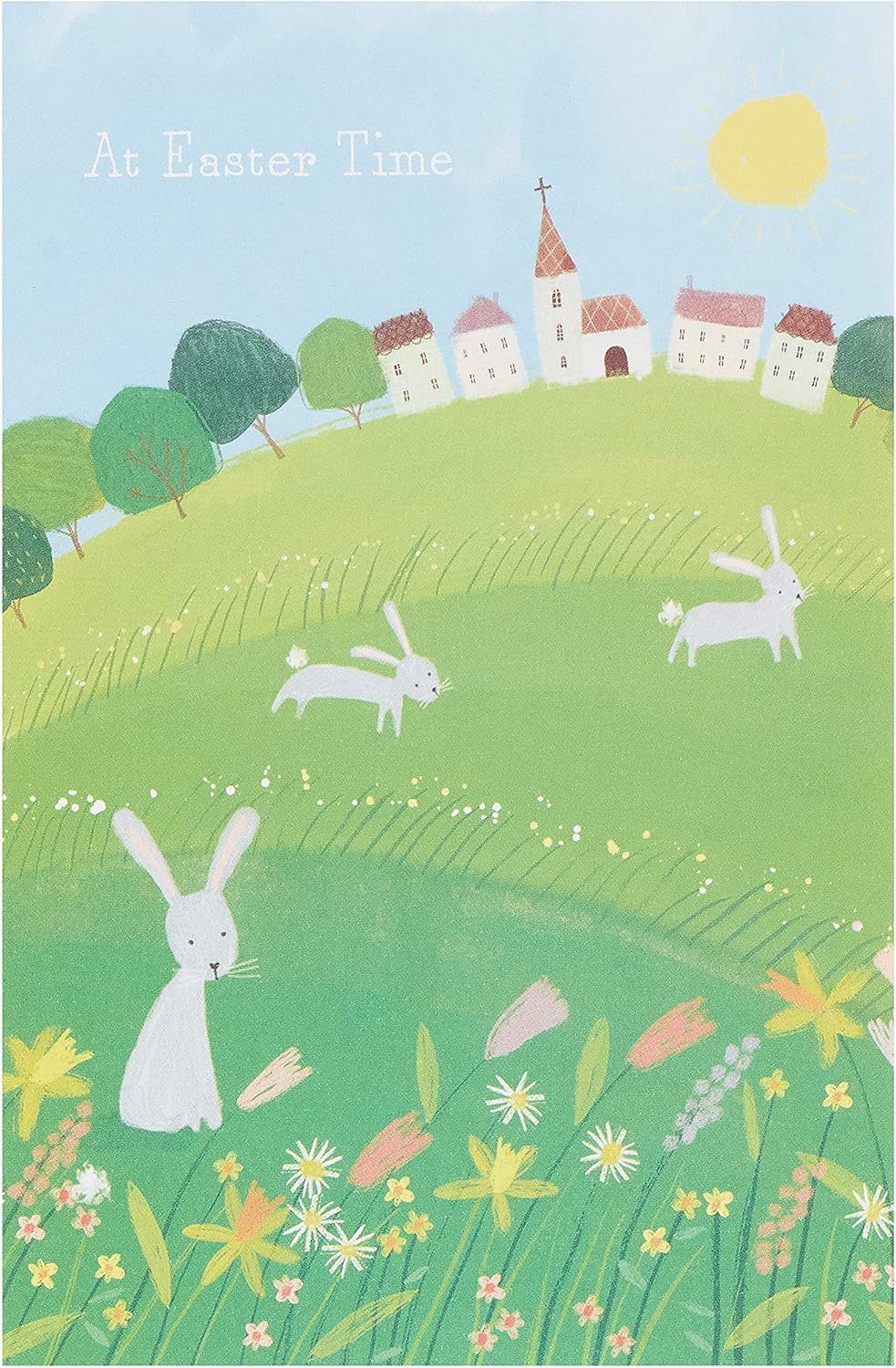 UK Greetings Happy Easter Card 5 Pack, Traditional Easter Card for Him or Her Easter Wishes Card with Illustrated Design