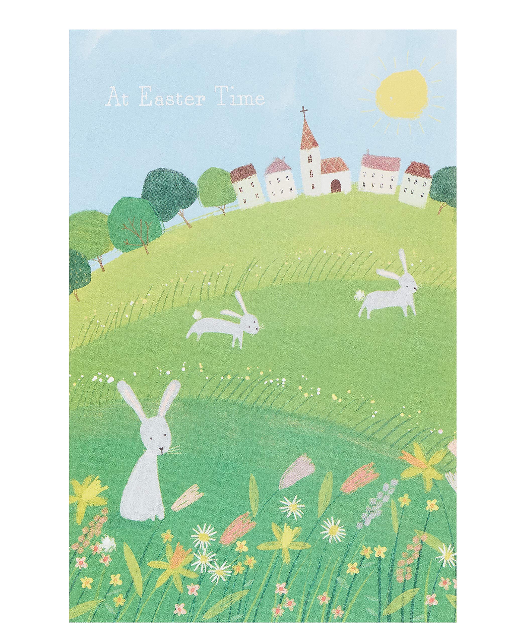UK Greetings Happy Easter Card 5 Pack, Traditional Easter Card for Him or Her, Easter Wishes Card with Illustrated Design