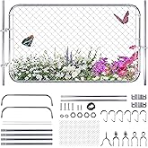 Goldshire 48x72in Adjustable Galvanized Chain Link Fence Gate with Post | Adjustable Galvanized Chain Link Fence Panel Fits Door Widths from 2 to 6 ft and Height of 7 ft for Farm Yard Garden