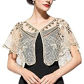 YESSA Women's 1920s Shawl Wraps,Sequin Flapper Evening Shawls for women Gatsby Accessories for Harlem Night