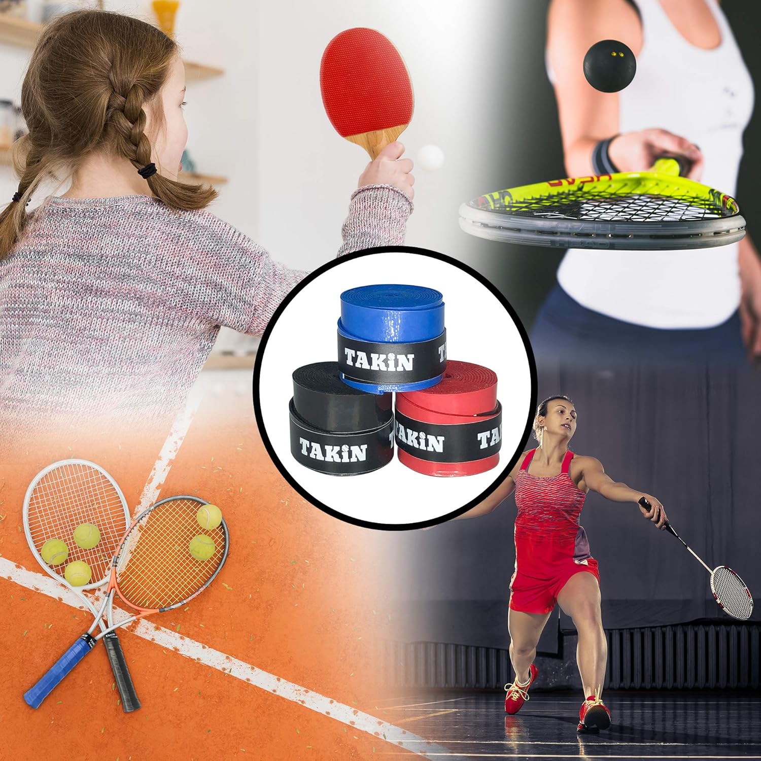Sports Vacances Takin Best Poisseux Tennis Grips Absorbant Plus De Grip Pour Raquette De Tennis Poignee Sports De Raquette
