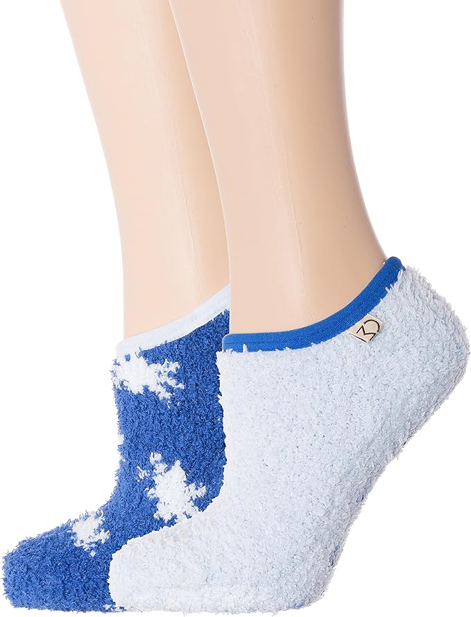 2Pairs Womens Noble Mount Fuzzy Mary Jane Style Slipper Socks Set A3